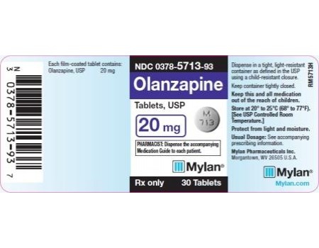 Olanzapine TEVA 20 mg. 30 tablets